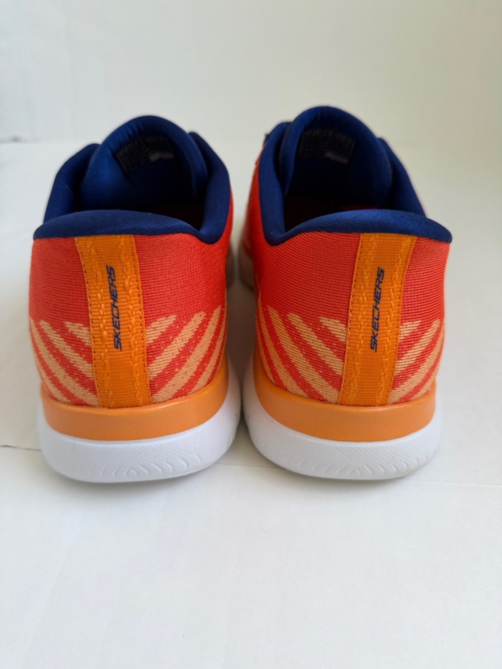 Skechers Slip-Ins Orange Athletic Sneakers with Navy Details - Picture 5 of 9